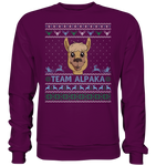Christmas Pullover - "Team Alpaka" - Blue - Schweinchen's Shop - Sweatshirts - Plum / S