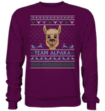 Christmas Pullover - "Team Alpaka" - Blue - Schweinchen's Shop - Sweatshirts - Plum / S