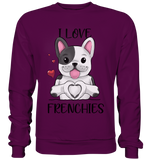 "I Love Frenchies" - Basic Sweatshirt - Schweinchen's Shop - Sweatshirts - Plum / S