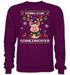 Christmas Pullover - "Retro" - Schweinchen's Shop - Sweatshirts - Plum / S