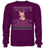 Christmas Pullover - "DickPig" - Rose - Schweinchen's Shop - Sweatshirts - Plum / S