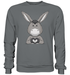 Esel "Herz" o.T. - Basic Sweatshirt - Schweinchen's Shop - Sweatshirts - Steel Grey (Solid) / S