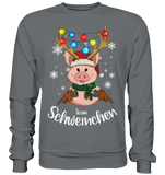 Christmas Pullover - "Team Schweinchen" - Schweinchen's Shop - Sweatshirts - Steel Grey (Solid) / S