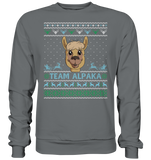 Christmas Pullover - "Team Alpaka" - Blue - Schweinchen's Shop - Sweatshirts - Steel Grey (Solid) / S