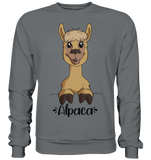 Alpaka m.T. - Basic Sweatshirt - Schweinchen's Shop - Sweatshirts - Steel Grey (Solid) / S