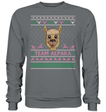 Christmas Pullover - "Team Alpaka" - Rose - Schweinchen's Shop - Sweatshirts - Steel Grey (Solid) / S