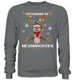 Christmas Pullover - "Retro" - Schweinchen's Shop - Sweatshirts - Steel Grey (Solid) / S