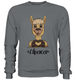 Herz Alpaka - Basic Sweatshirt - Schweinchen's Shop - Sweatshirts - Steel Grey (Solid) / S