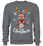 Christmas Pullover - "Merry Christmas" - Schweinchen's Shop - Sweatshirts - Steel Grey (Solid) / S