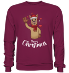 Christmas Sweatshirt - Alpaka Love - Schweinchen's Shop - Sweatshirts - Burgundy / S