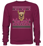 Christmas Pullover - "Team Alpaka" - Rose - Schweinchen's Shop - Sweatshirts - Burgundy / S