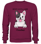 "Keep Calm Frenchie" - Basic Sweatshirt - Schweinchen's Shop - Sweatshirts - Burgundy / S