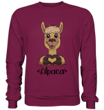 Herz Alpaka - Basic Sweatshirt - Schweinchen's Shop - Sweatshirts - Burgundy / S