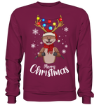 Christmas Pullover - "Merry Christmas" - Schweinchen's Shop - Sweatshirts - Burgundy / S