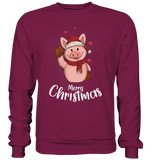 Christmas Sweatshirt - Schweinchen Love - Schweinchen's Shop - Sweatshirts - Burgundy / S