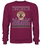 Christmas Pullover - "Team Otter" - Blue - Basic Sweatshirt - Schweinchen's Shop - Sweatshirts - Burgundy / S