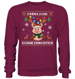 Christmas Pullover - "Retro" - Schweinchen's Shop - Sweatshirts - Burgundy / S
