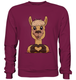 Herz Alpaka o.T. - Basic Sweatshirt - Schweinchen's Shop - Sweatshirts - Burgundy / S