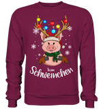 Christmas Pullover - "Team Schweinchen" - Schweinchen's Shop - Sweatshirts - Burgundy / S