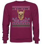 Christmas Pullover - "Team Alpaka" - Blue - Schweinchen's Shop - Sweatshirts - Burgundy / S