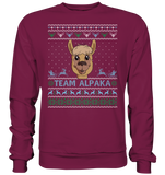 Christmas Pullover - "Team Alpaka" - Blue - Schweinchen's Shop - Sweatshirts - Burgundy / S