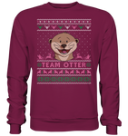 Christmas Pullover - "Team Otter" - Rose - Schweinchen's Shop - Sweatshirts - Burgundy / S