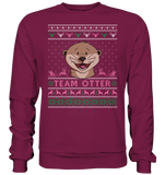 Christmas Pullover - "Team Otter" - Rose - Schweinchen's Shop - Sweatshirts - Burgundy / S