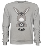 "Herz Esel" - Basic Sweatshirt - Schweinchen's Shop - Sweatshirts - Heather Grey / S
