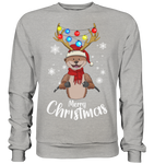 Christmas Pullover - "Merry Christmas" - Schweinchen's Shop - Sweatshirts - Heather Grey / S