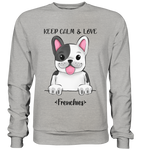 "Keep Calm Frenchie" - Basic Sweatshirt - Schweinchen's Shop - Sweatshirts - Heather Grey / S