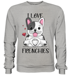 "I Love Frenchies" - Basic Sweatshirt - Schweinchen's Shop - Sweatshirts - Heather Grey / S