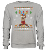 Christmas Pullover - "Retro" - Schweinchen's Shop - Sweatshirts - Heather Grey / S