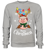 Christmas Pullover - "Merry Christmas" - Schweinchen's Shop - Sweatshirts - Heather Grey / S