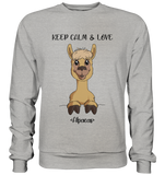 "Keep Calm" Alpaka - Basic Sweatshirt - Schweinchen's Shop - Sweatshirts - Heather Grey / S