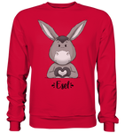 "Herz Esel" - Basic Sweatshirt - Schweinchen's Shop - Sweatshirts - Fire Red / S