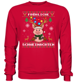 Christmas Pullover - "Retro" - Schweinchen's Shop - Sweatshirts - Fire Red / S