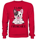 "I Love Frenchies" - Basic Sweatshirt - Schweinchen's Shop - Sweatshirts - Fire Red / S