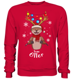 Christmas Pullover - "Team Otter" - Schweinchen's Shop - Sweatshirts - Fire Red / S
