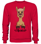 Alpaka m.T. - Basic Sweatshirt - Schweinchen's Shop - Sweatshirts - Fire Red / S