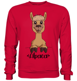 Alpaka m.T. - Basic Sweatshirt - Schweinchen's Shop - Sweatshirts - Fire Red / S