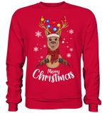 Christmas Pullover - "Merry Christmas" - Schweinchen's Shop - Sweatshirts - Fire Red / S