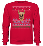 Christmas Pullover - "Team Alpaka" - Blue - Schweinchen's Shop - Sweatshirts - Fire Red / S
