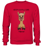 "Keep Calm" Alpaka - Basic Sweatshirt - Schweinchen's Shop - Sweatshirts - Fire Red / S