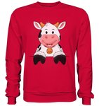 Kuh o-T. - Basic Sweatshirt - Schweinchen's Shop - Sweatshirts - Fire Red / S