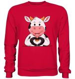 Herz Kuh o.T. - Basic Sweatshirt - Schweinchen's Shop - Sweatshirts - Fire Red / S