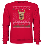 Christmas Pullover - "Team Alpaka" - Rose - Schweinchen's Shop - Sweatshirts - Fire Red / S