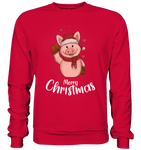Christmas Sweatshirt - Schweinchen Love - Schweinchen's Shop - Sweatshirts - Fire Red / S