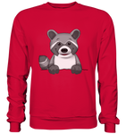 Waschbär o.T. - Basic Sweatshirt - Schweinchen's Shop - Sweatshirts - Fire Red / S