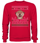 Christmas Pullover - "Team Otter" - Rose - Schweinchen's Shop - Sweatshirts - Fire Red / S