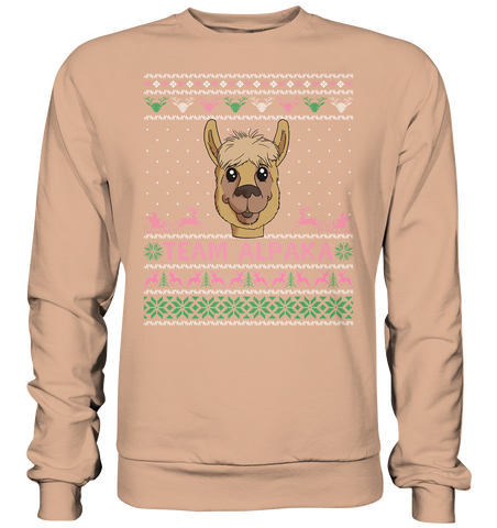 Christmas Pullover - "Team Alpaka" - Rose - Schweinchen's Shop - Sweatshirts - Nude / S